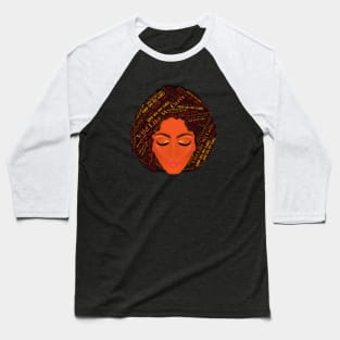 Wild Like My Curls Curly Afro (Black Background) Baseball T-Shirt